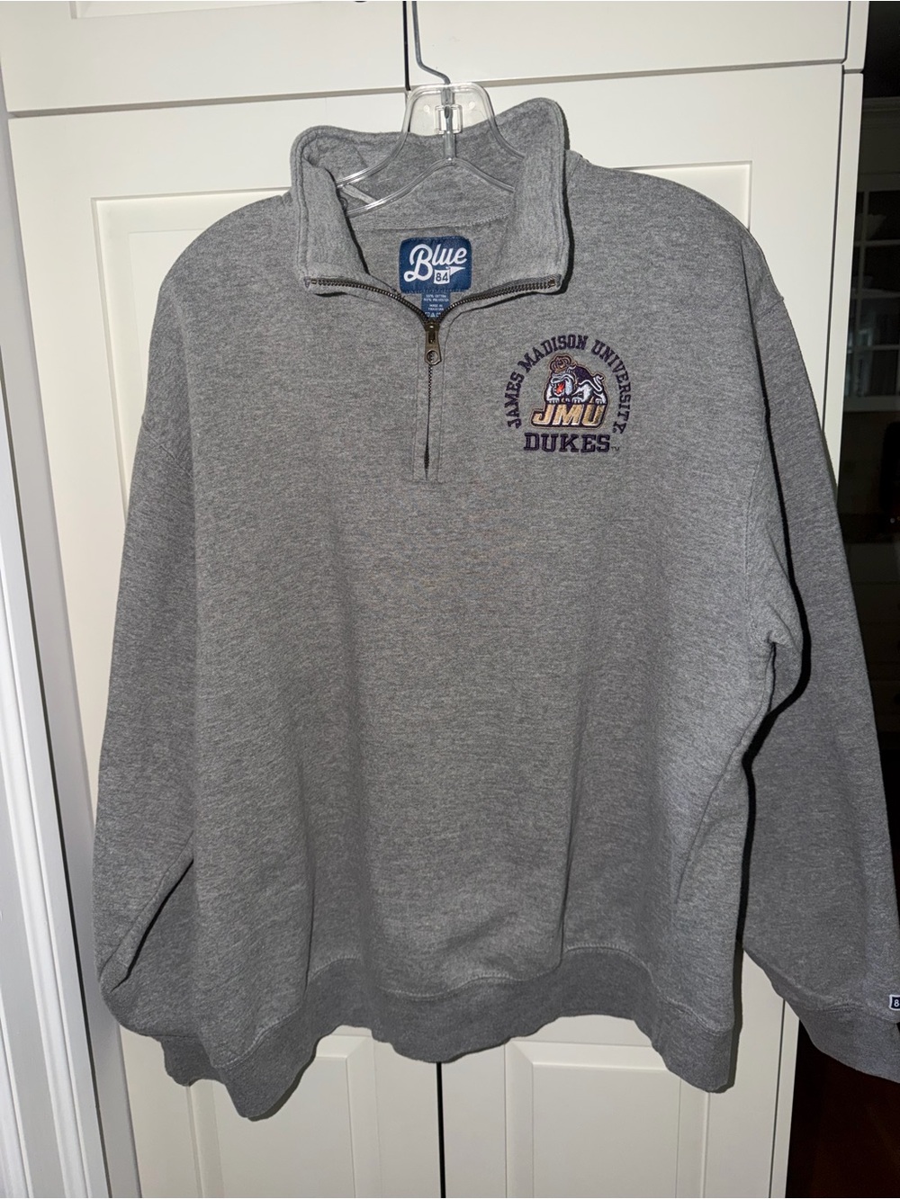 Gray James Madison University Dukes Half-Zip Pullover JMU